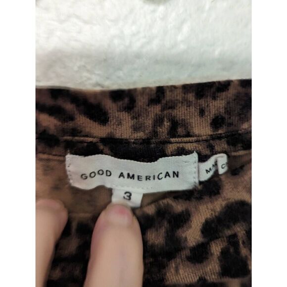 Good American Leopard Print Crew Neck Strong Extended Shoulder Tank Size 3 (Lg) - Picture 9 of 11